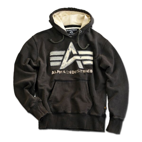 Alpha Industries Sweatshirt Big A Vintage Hoody washed black | Alpha  Industries Sweatshirt Big A Vintage Hoody washed black | Hooded Sweatshirts  | Sweaters | Men | Clothing