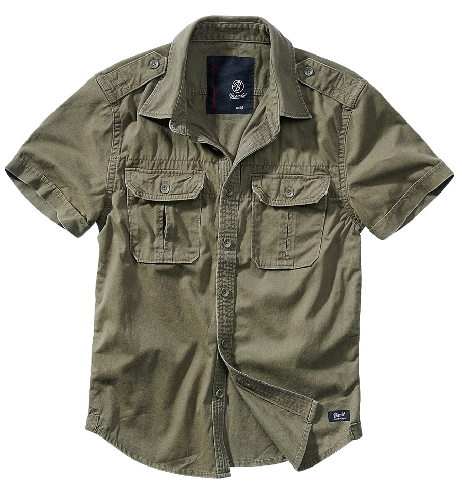 Brandit Hemd Vintage Shirt Longsleeve in Olive