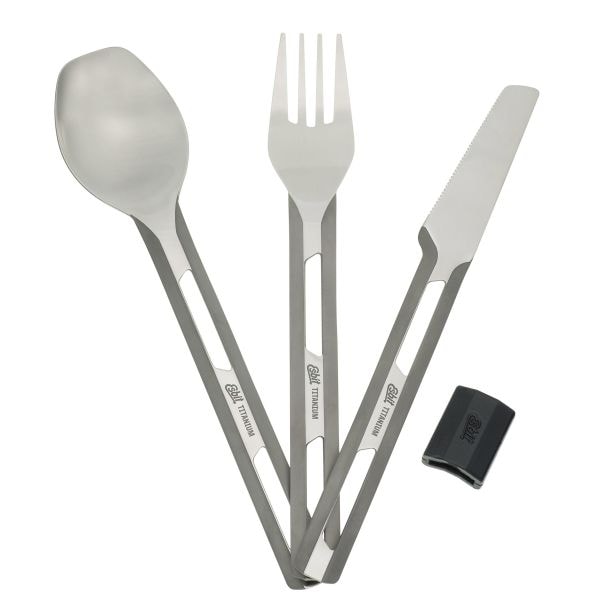Esbit 3- Piece Titan Cutlery Set with Silicone Sleeve