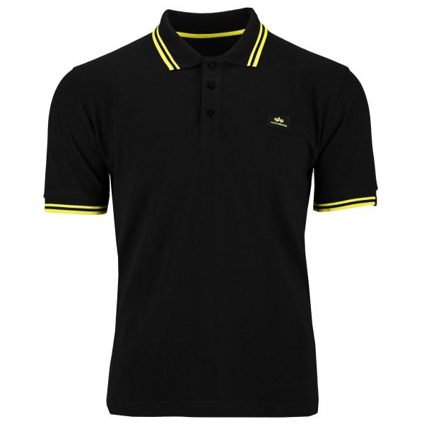 black and yellow polo shirt