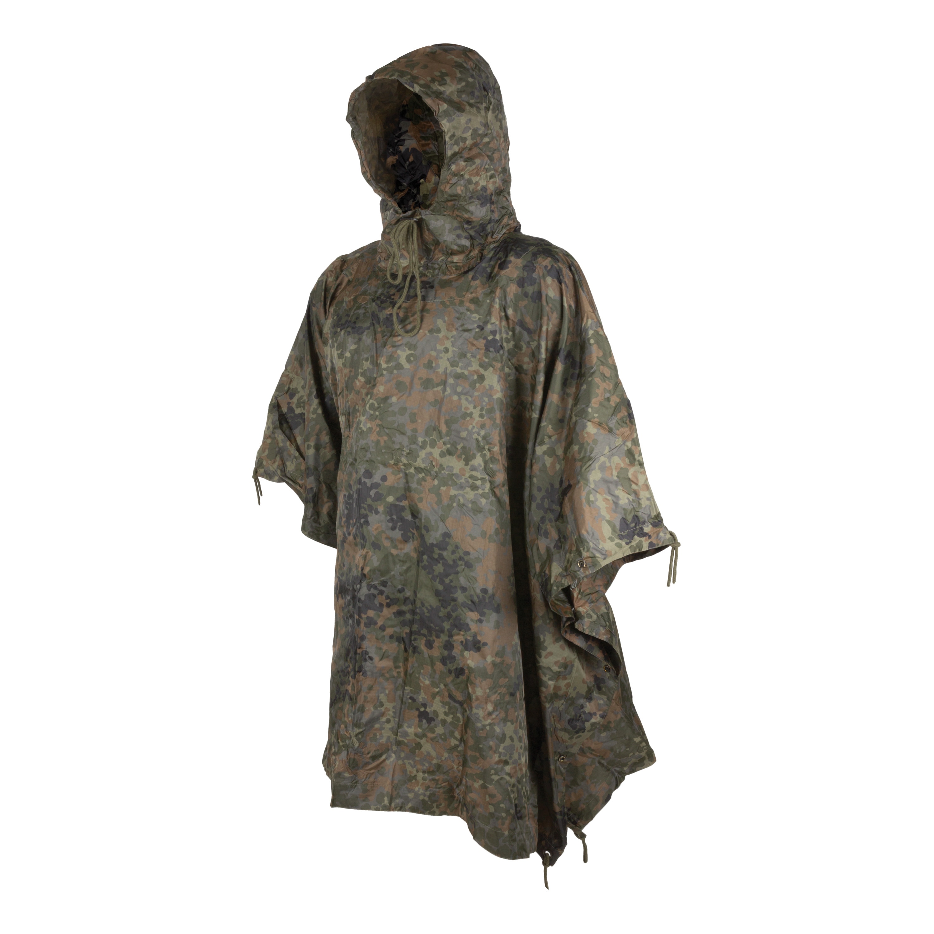 Waterproof Hooded Poncho Rip-Stop Festival Military Army Poncho Universal Camo 