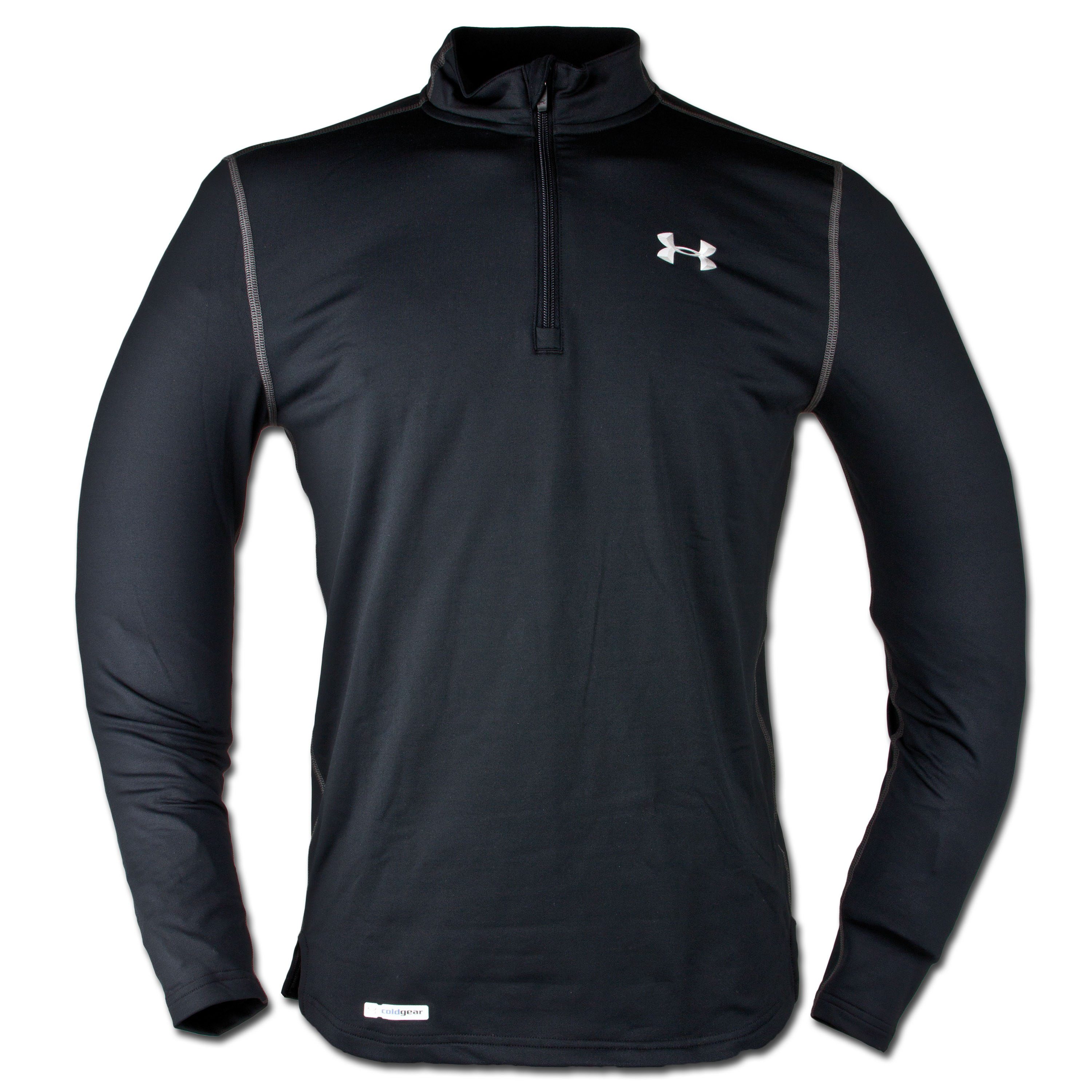 Under Armour Zip-Shirt fitted ColdGear black | Under Armour Zip-Shirt ...
