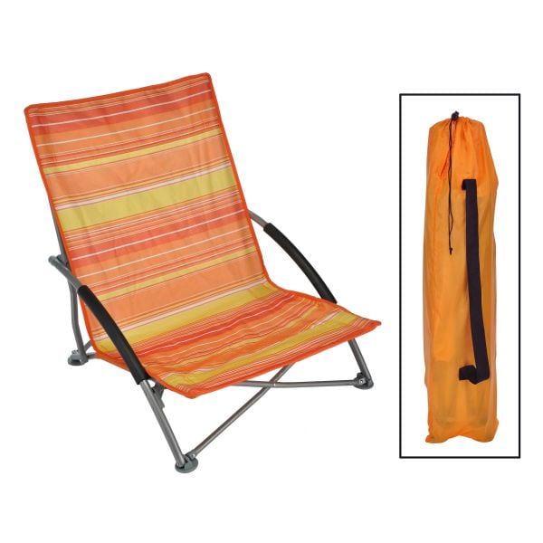 HI Folding Beach Chair with Armrests orange