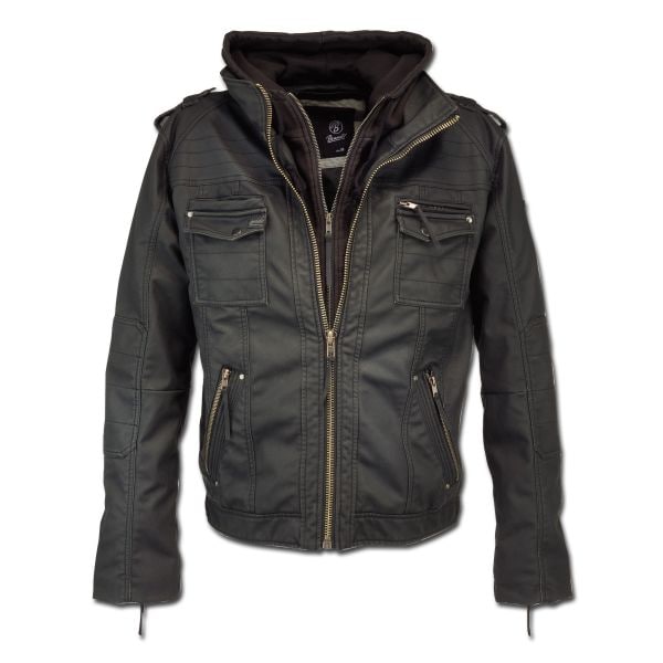 Synthetic Leather Jacket Brandit Black Rock black