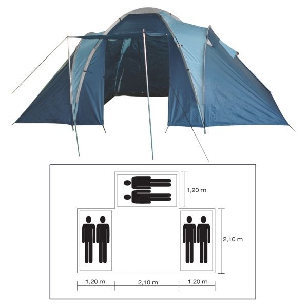 HI Family Tent 6 Person blue