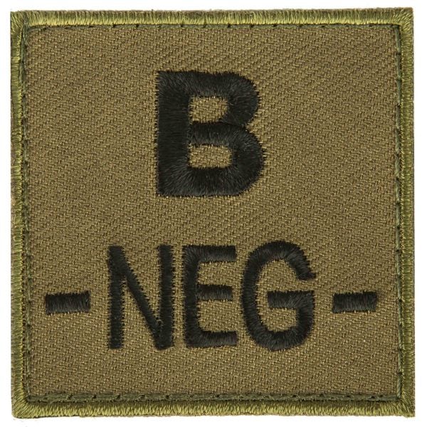 A10 Equipment Blood Group Patch B Neg. green