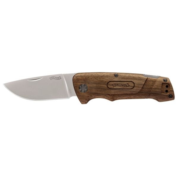 Walther BWK 2 Blue Wood Pocket Knife silver/brown