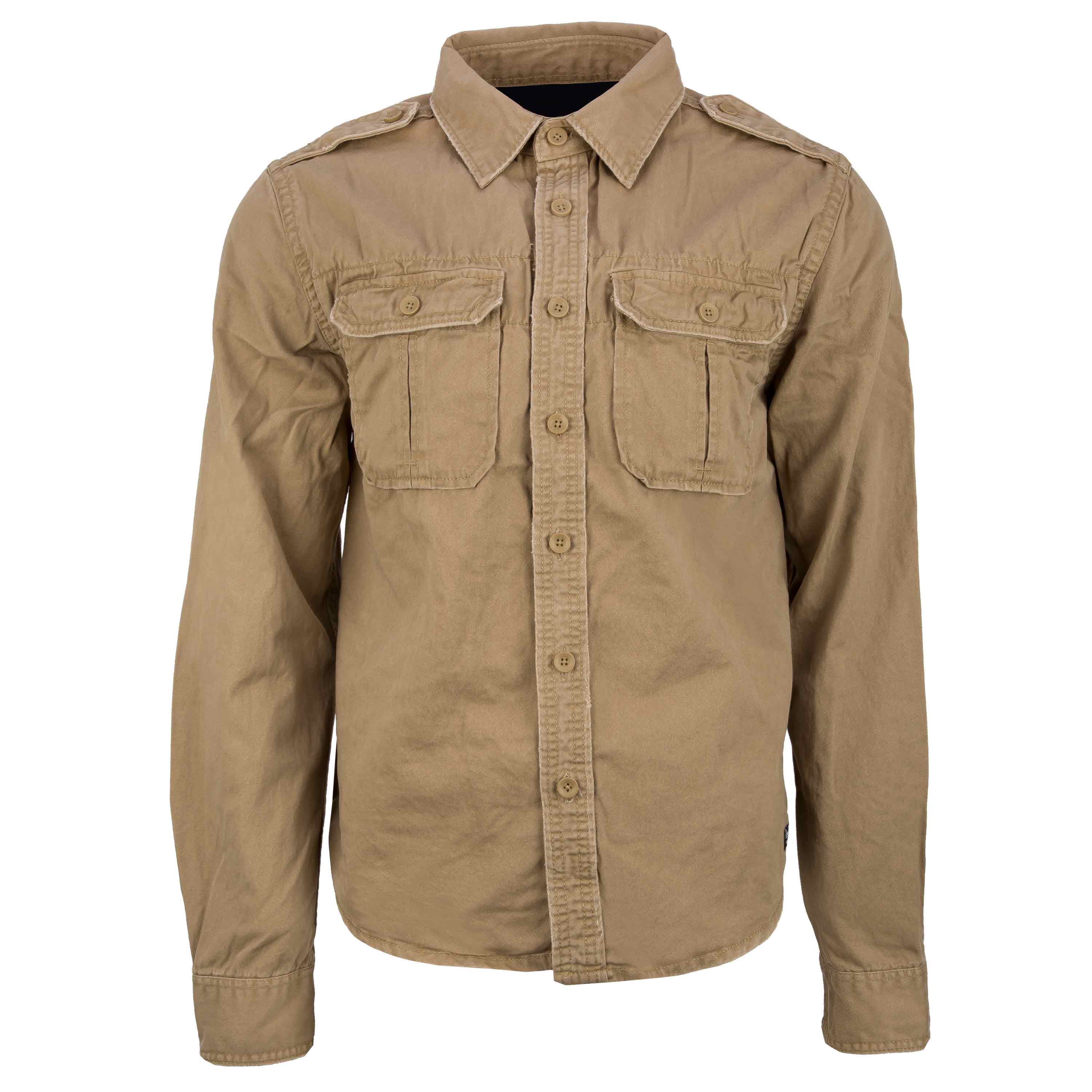 Purchase the Brandit Shirt Raw Vintage Long Sleeve camel by ASMC