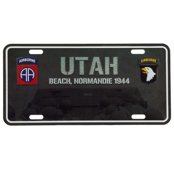 101 Inc. License Plate Utah Beach Normandie 1944