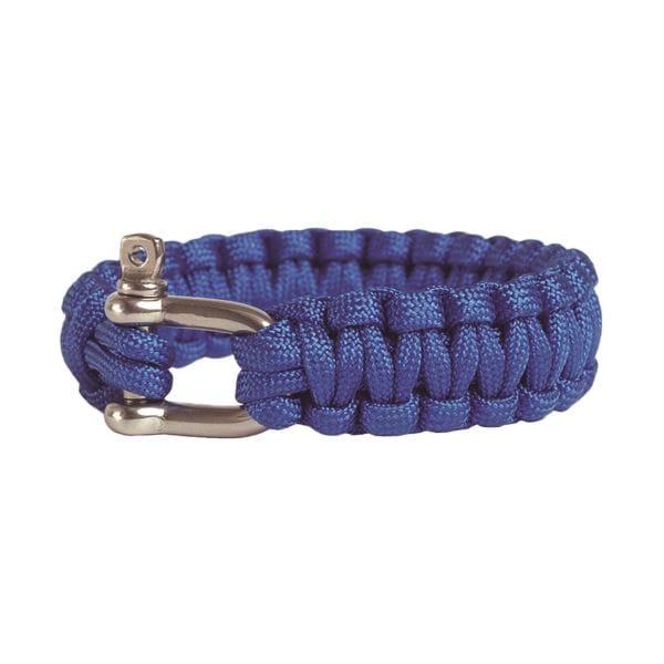 Survival Paracord Bracelet Metal Closure blue