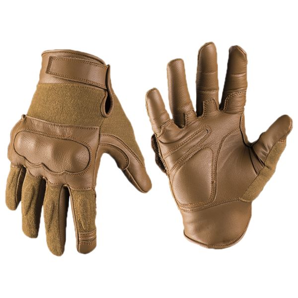 Tactical Gloves Leather Kevlar dark coyote