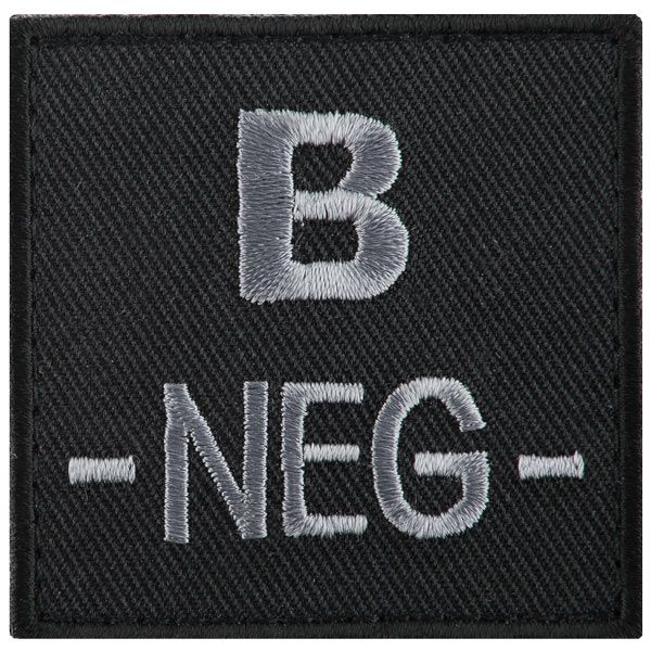 A10 Equipment Blood Group Patch B Neg. black