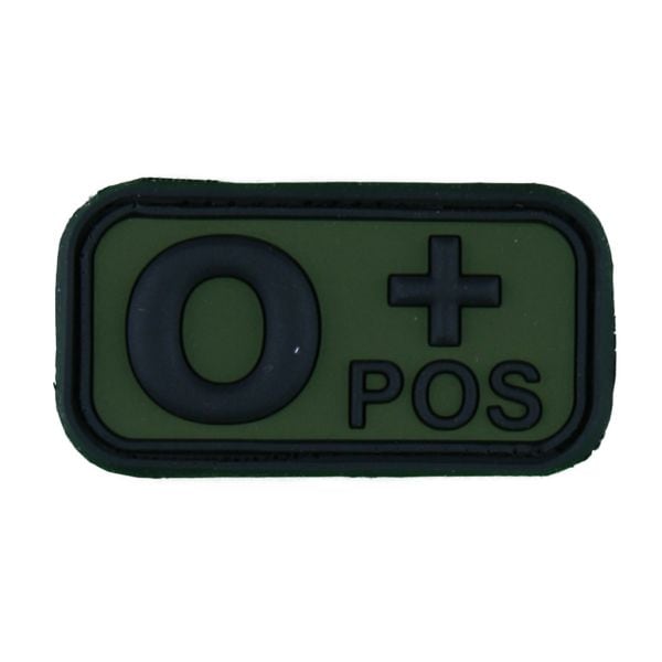 TAP 3D Blood Type Patch Rubber 0 Pos forest