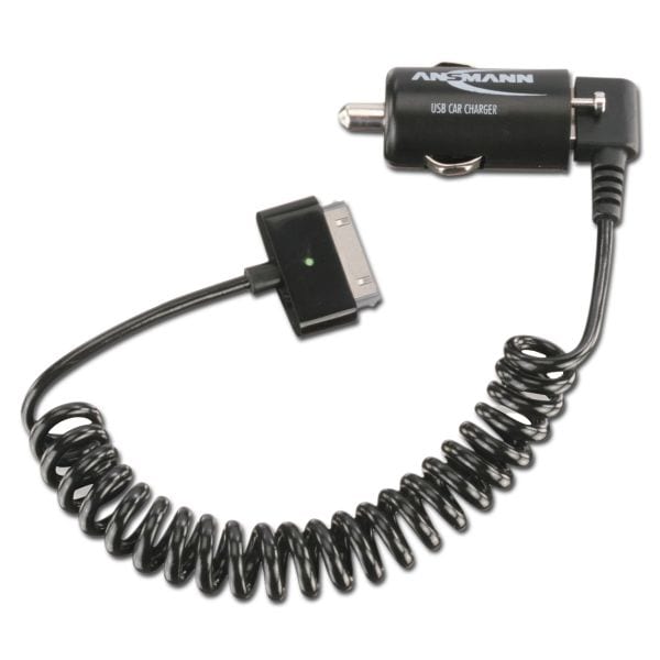 USB Car Charger & Apple ® Spiral Cable Ansmann 2.1A