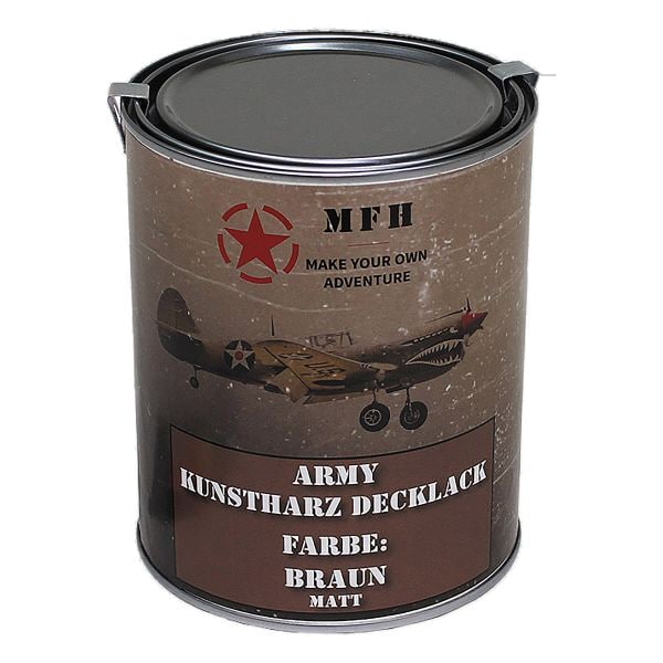 MFH Paint Can Army Lack 1 liter matt brown