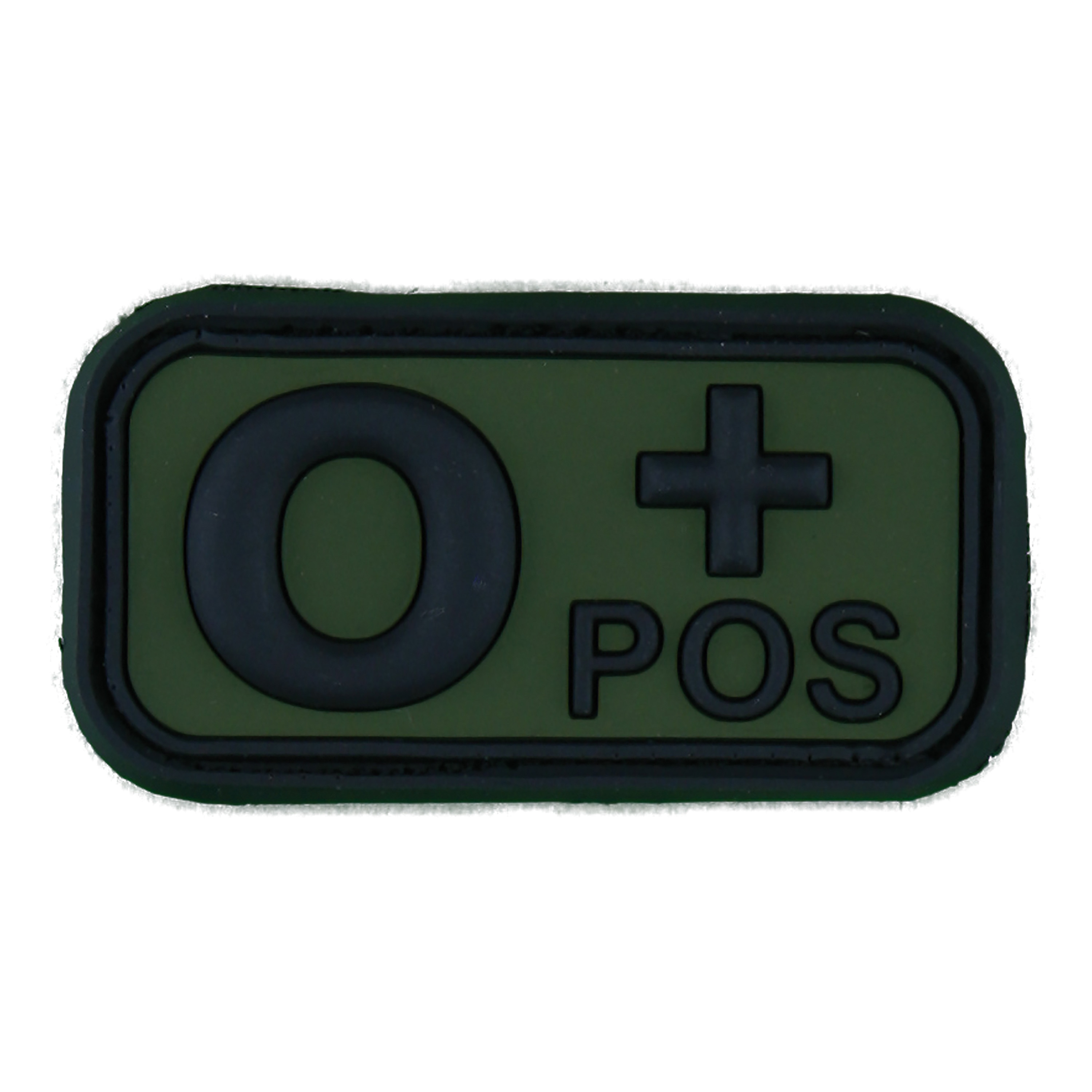 3D Blood Type Patch 0 Pos black/olive
