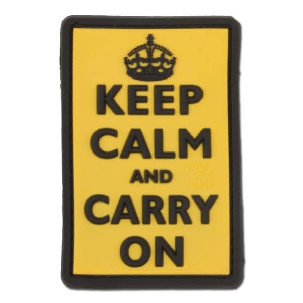 3D-Patch Keep Calm and Carry On yellow