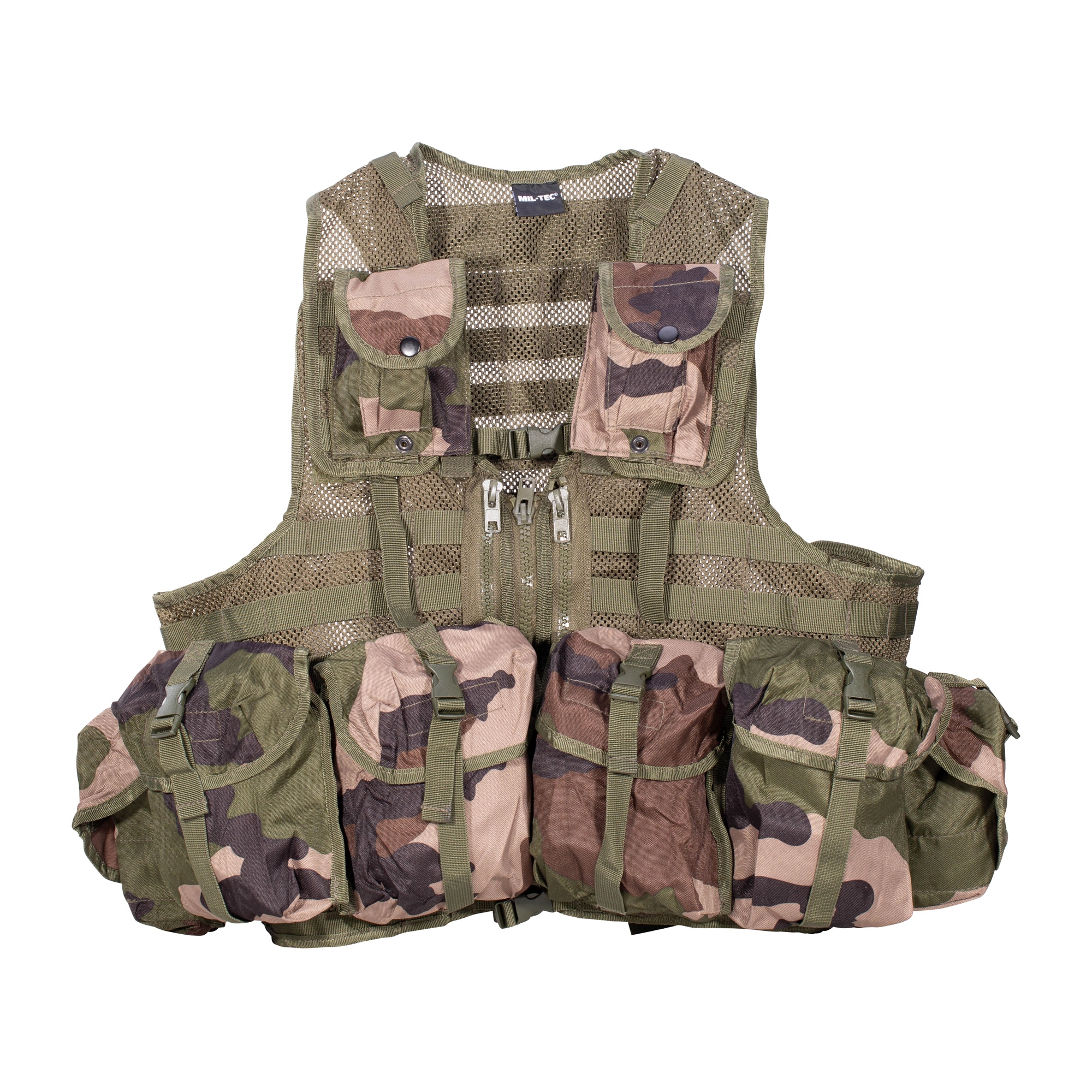 TACTICAL MILITARY ASSAULT VEST 9 POCKETS COMBAT WEBBING CARRIER FRENCH CCE CAMO 