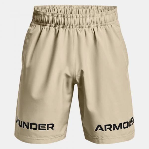 Under Armour Shorts Woven Graphic Wordmark khaki gray