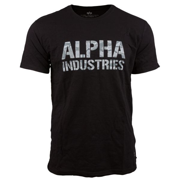 Alpha Industries T-Shirt Camo Print black/white camo