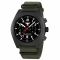 KHS Watch Inceptor Black Steel Chronograph Nato Band olive