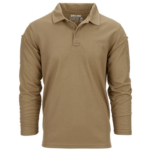 101 Inc. Long Sleeve Tactical Polo Quickdry coyote