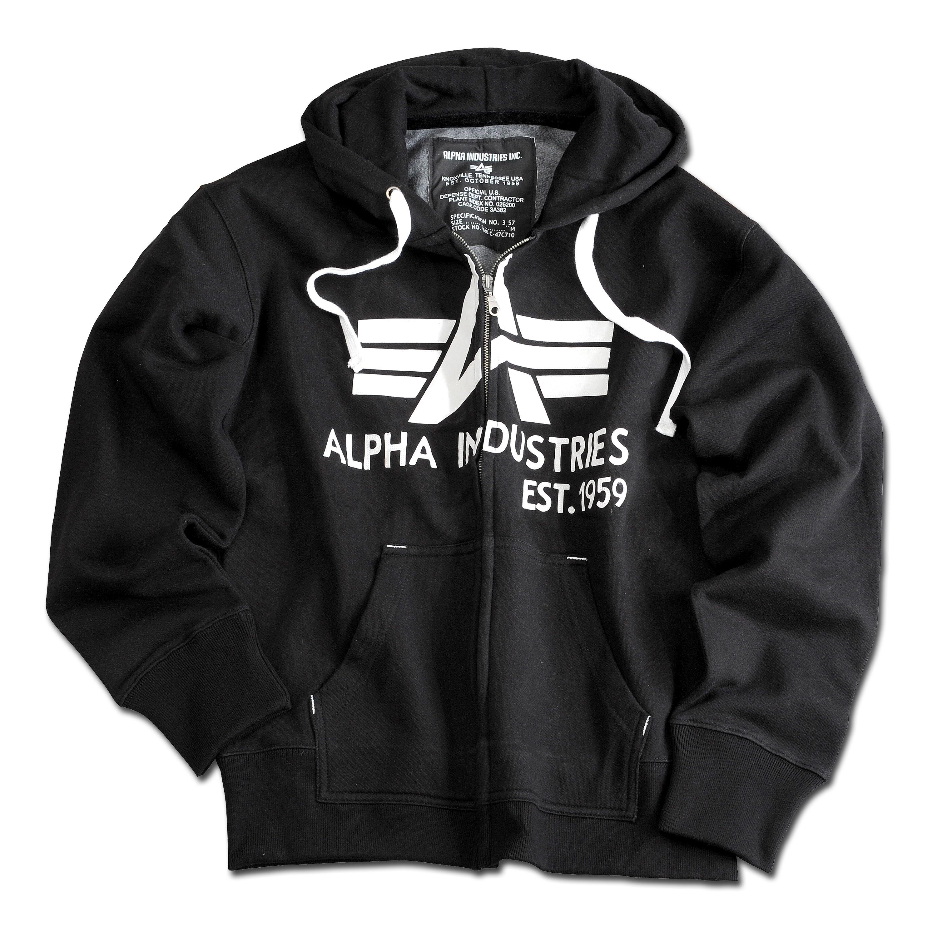 Alpha Industries Hommes Pull Hoody Big A Classic Men Sweater Hoodie Capuche 