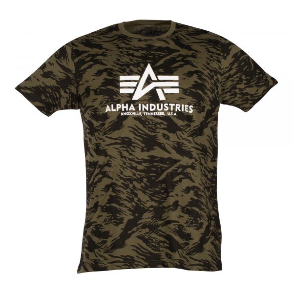 Alpha Industries T-Shirt Basic camo brushstroke green