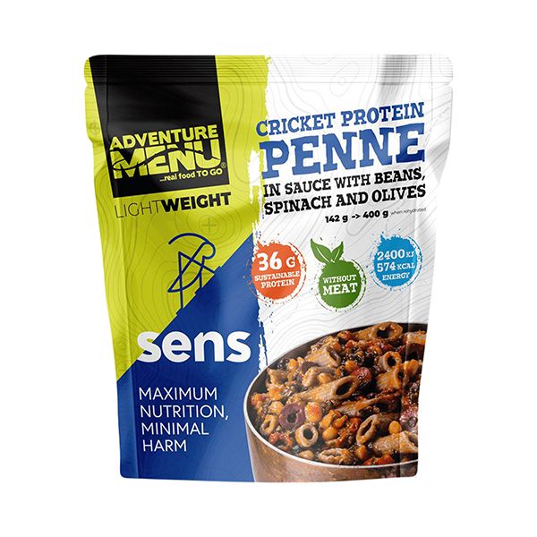 Adventure Menu & SENS Cricket Protein Penne in Sauce with Beans