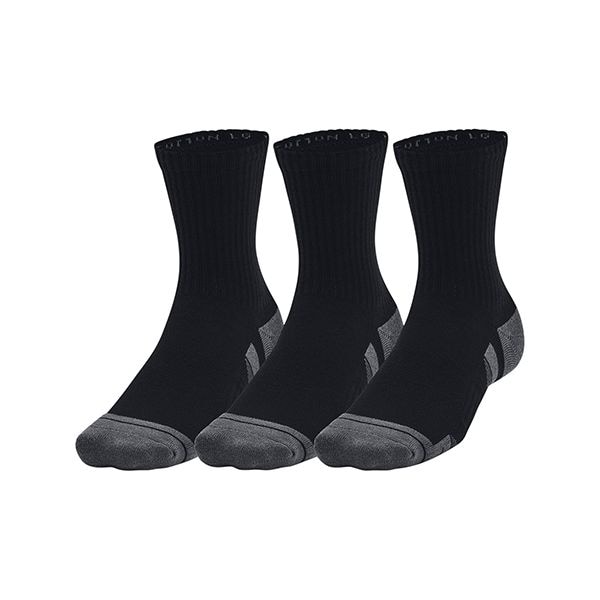 Under Armor Mid Crew Socks Cotton Pack of 3 black gray