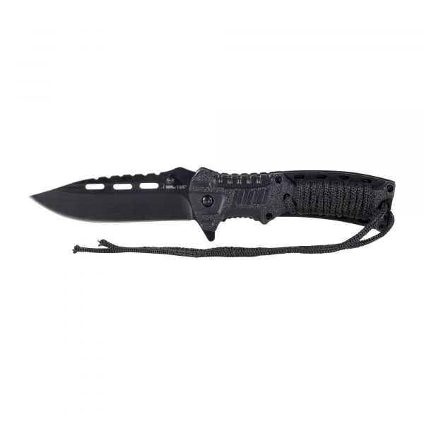 Mil-Tec One Hand Knife Paracord with Fire Starter black
