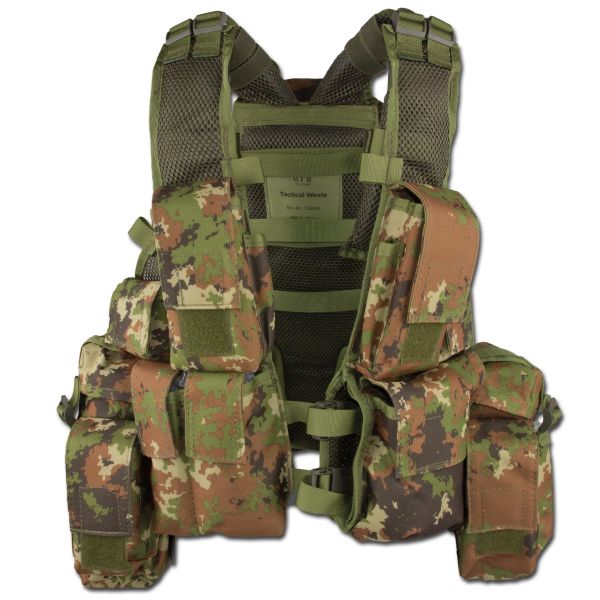 Military Tactical Assault Vest 9 Pockets Webbing Carrier Vegetato Woodland Camo 