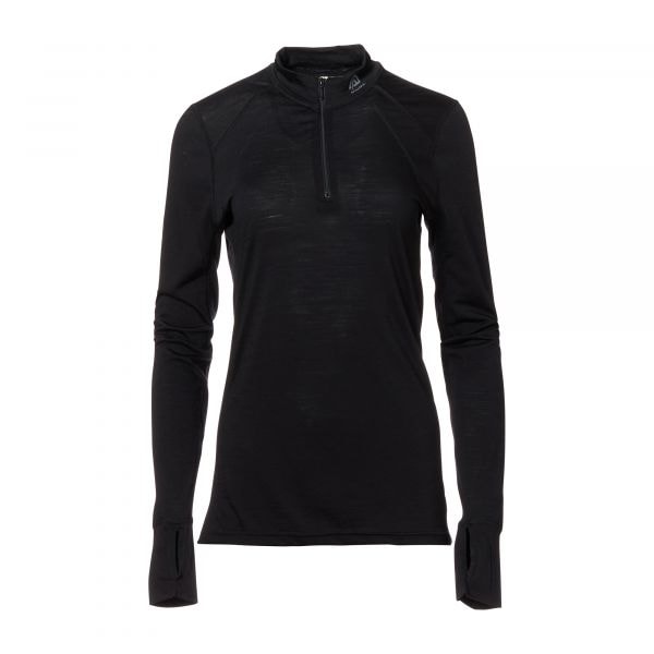 Aclima Ladies Pullover LightWool Zip Shirt jet black