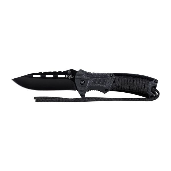 Fox Outdoor One-hand Folding Knife Blackrope black