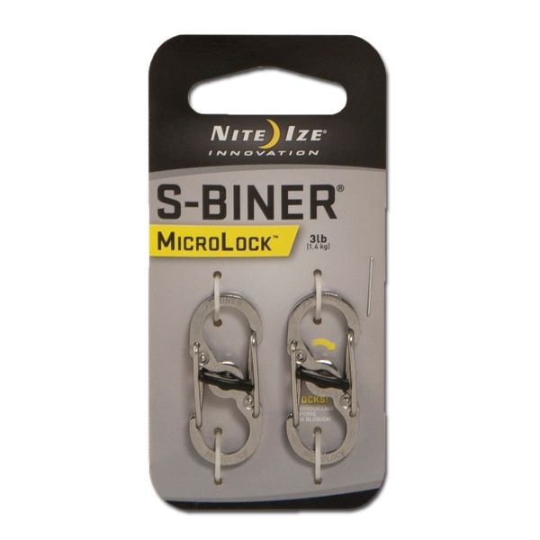 Nite Ize S-Biner MicroLock Stainless Steel 2 Pack
