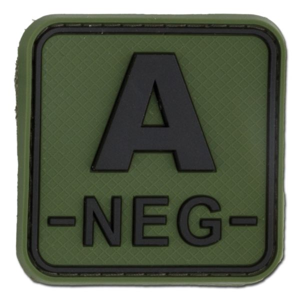 3D Blood Type Patch A NEG forest square