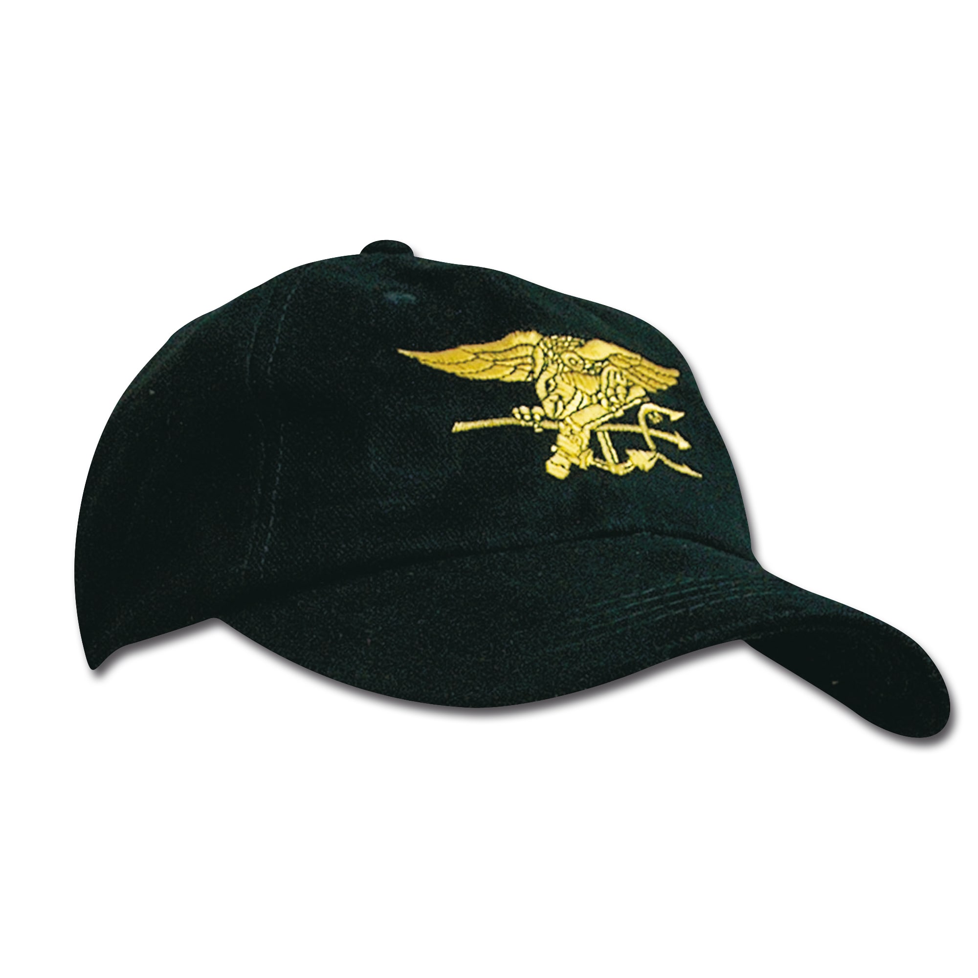 Trident Black Cotton Baseball Cap with Embroidered Sea Turtle 