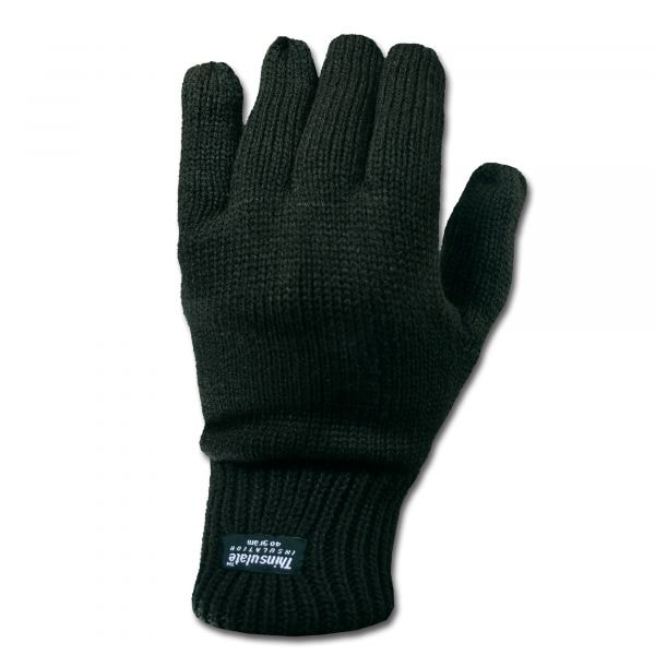 Knitted Thinsulate Gloves black