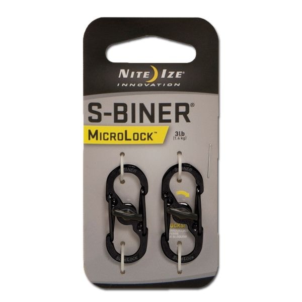 S-Biner MicroLock Stainless Steel 2 Pack black