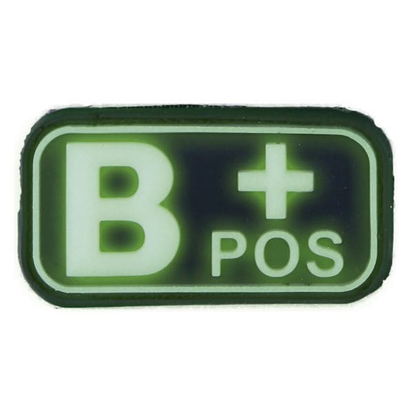 3D Blood Type Patch B Pos glow in the dark