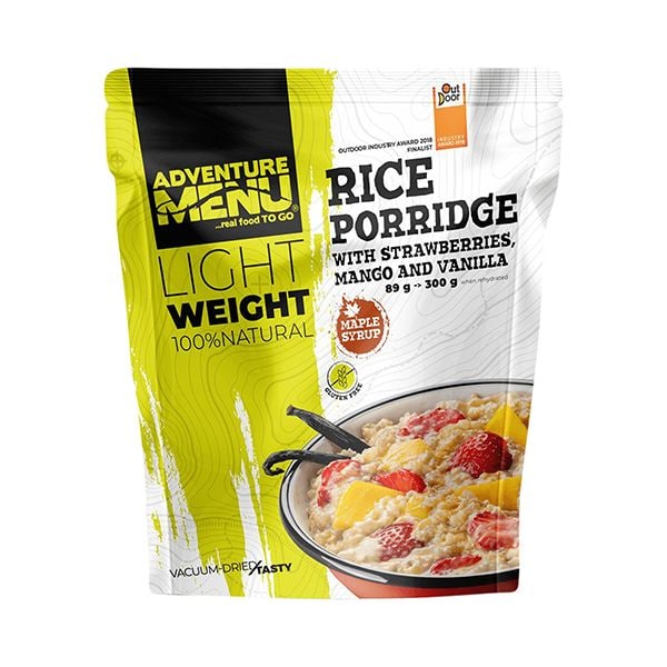 Adventure Menu Lightweight rice porridge with strawberry mango