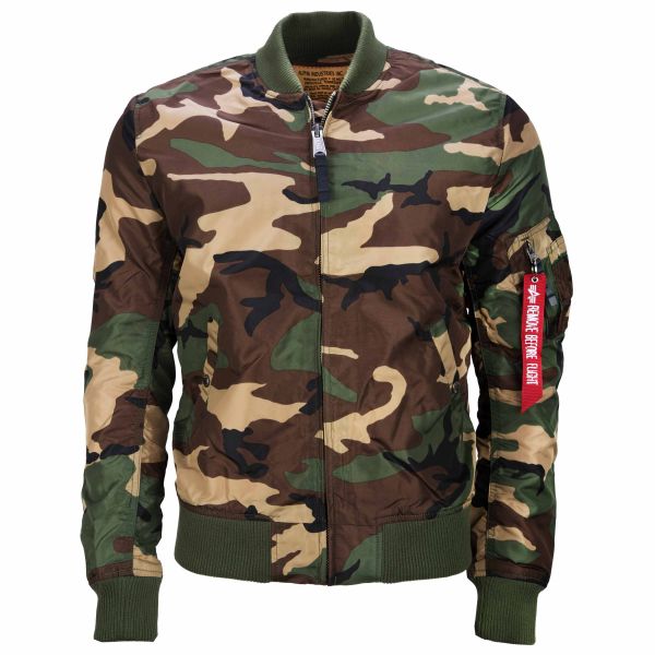 Purchase the Alpha Industries Jacket MA-1 TT woodland camo by AS