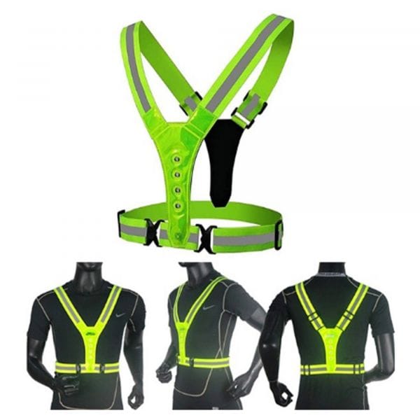 KH Security Warning Vest LED Light Reflect neon yellow